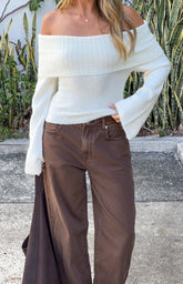Joey Cream Off Shoulder Sweater