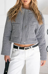 Lennie Black Gingham Quilted Jacket