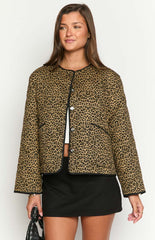 Robbie Leopard Print Quilted Jacket