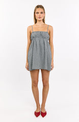 Avara Black Gingham Mini Dress