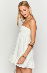 Daria White Strapless Mini Dress