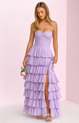 Georgie Lilac Ruffle Maxi Dress