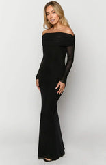 Coraline Black Long Sleeve Maxi Dress